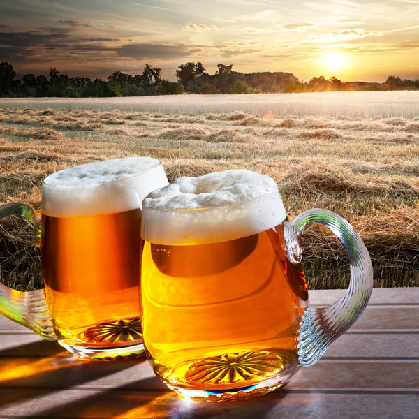Två öl på sunrise — Stockfoto