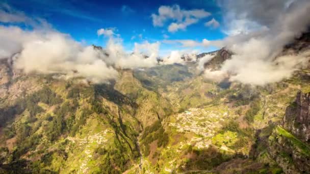 Curral das freiras view from Eira do Serrado, Madeira — Stock Video