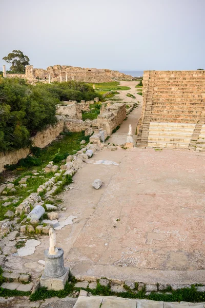 Amfitiyatro Salamis Antik şehir, Kuzey Kıbrıs Türk Cumhuriyeti. — Stok fotoğraf