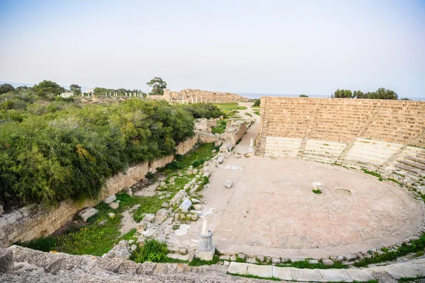 Amfitiyatro Salamis Antik şehir, Kuzey Kıbrıs Türk Cumhuriyeti. — Stok fotoğraf