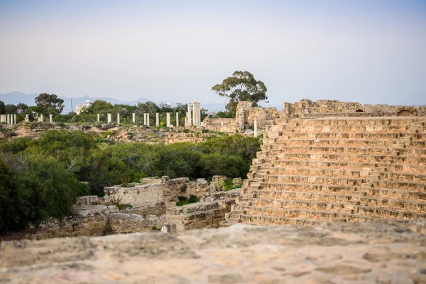 Anfiteatro na antiga cidade de Salamis, norte de Chipre . — Fotografia de Stock