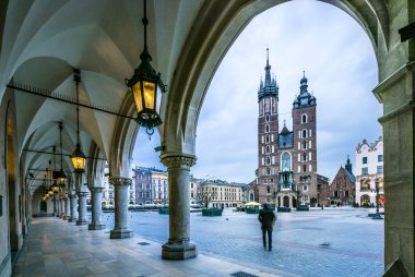 Moody Krakow Pazar Meydanı, Polonya, Europe