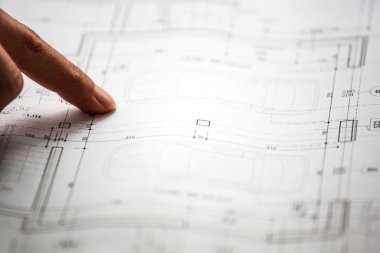 Mimari çizimler üzerinde belirli yere işaret