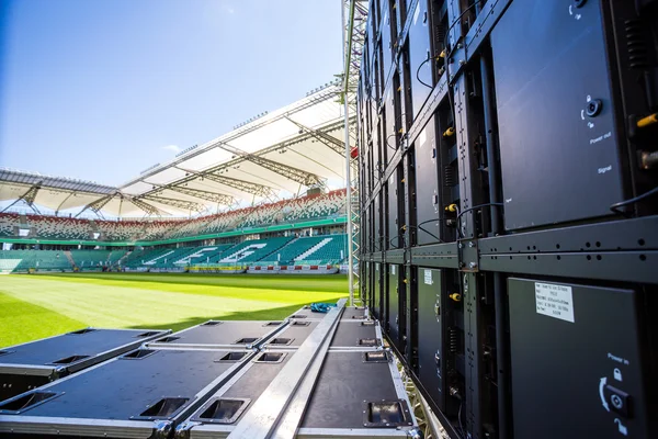 Tela LED instalada no estádio Legia em Varsóvia — Fotografia de Stock