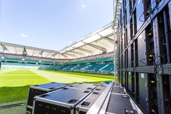 Tela LED instalada no estádio Legia em Varsóvia — Fotografia de Stock