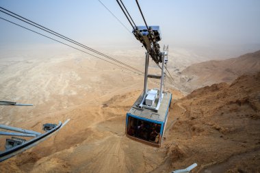 Teleferik ünlü Masada, Dead Sea Region gidiyor