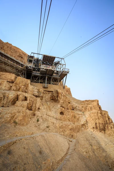 Téléphérique pour la célèbre Masada, région de la mer Morte — Photo