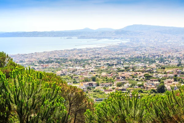 Neapelbukten från Vesuvius vulkan, Italien — Stockfoto