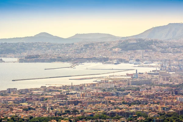 Golfo di Napoli tratto dal vulcano Vesuvio, Italia — Foto Stock