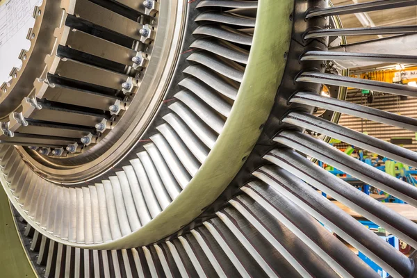 Blades in an airplane engine — Stock Photo, Image
