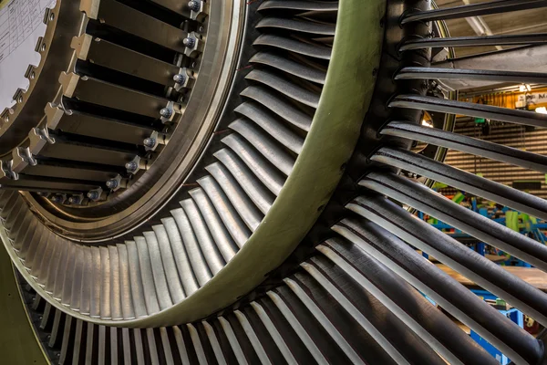 Blades in an airplane engine — Stock Photo, Image