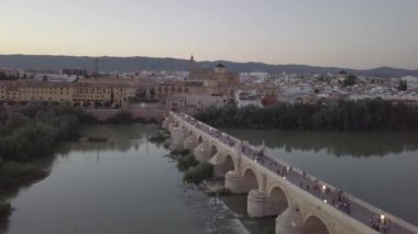 Aerial view of Cordoba with landmarks, Andalusia, Spain