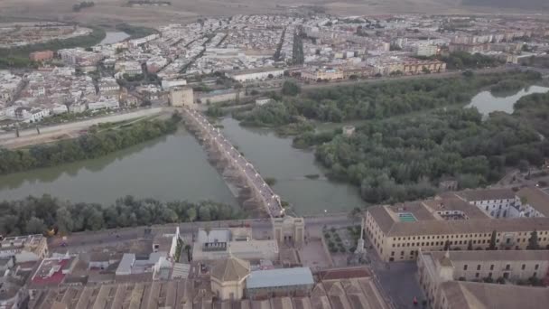 Aerial view of Cordoba with landmarks, Andalusia, Spain — Wideo stockowe