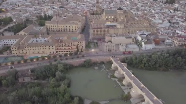 Aerial view of Cordoba with landmarks, Andalusia, Spain — Αρχείο Βίντεο