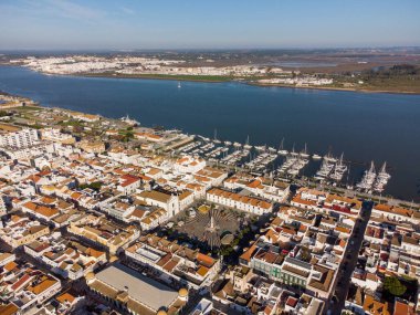 Aerial view of Vila Real de Santo Antonio, Algarve, Portugal