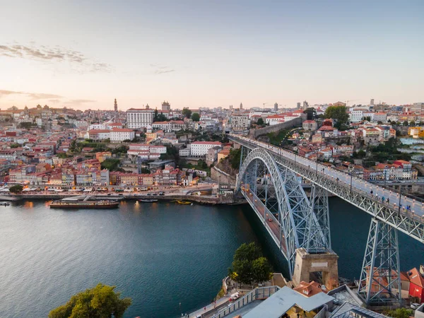 Aerial View Beautiful City Porto Sunset North Portugal — 图库照片