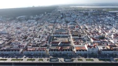 Vila Real de Santo Antonio 'nun Algarve, Portekiz' deki hava manzarası