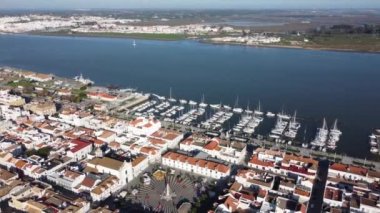 Vila Real de Santo Antonio 'nun Algarve, Portekiz' deki hava manzarası