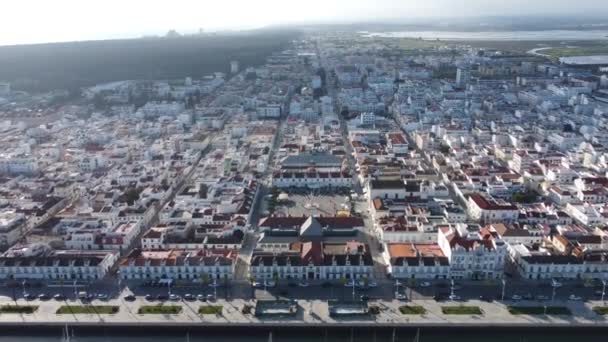 Vista aérea de Vila Real de Santo Antonio no Algarve, Portugal — Vídeo de Stock