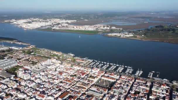 Vila Real de Santo Antonio légi kilátása Algarve, Portugália — Stock videók