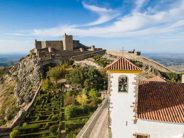 Fantastisk Marvao Med Slottet Ligger Toppen Kullen Alentejo Portugal — Stockfoto