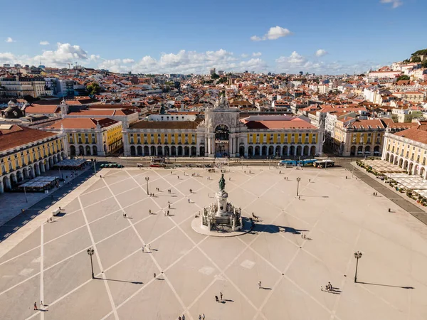 Commerce Square Het Centrum Van Lissabon Genaamd Praca Comercio Portugal — Stockfoto