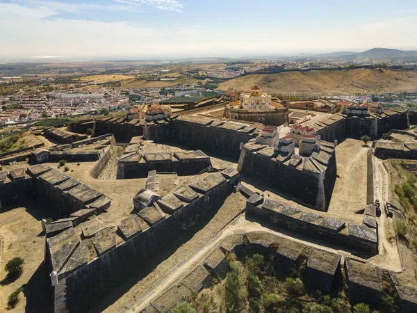 Vista Aérea Enorme Fortaleza Pentagonal Elvas Alentejo Portugal — Fotografia de Stock