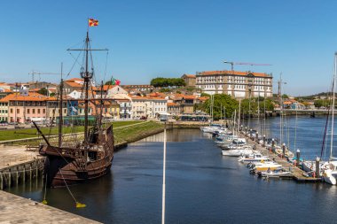 The historic ship docked in Vila do Conde, Porto district, Portugal clipart
