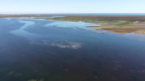 Aerial view of Ria Formosa Nature Reserve in Olhao, Algarve, Portugal — Stock Video