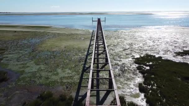 Aerial view of Ria Formosa Nature Reserve in Olhao, Algarve, Portugal — Stock Video