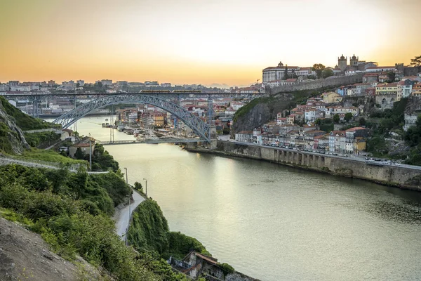 Paesaggio Urbano Della Storica Città Porto Con Famoso Ponte Portogallo — Foto Stock