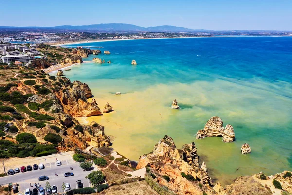 Increíbles Acantilados Playas Ponta Piedade Lagos Algarve Portugal — Foto de Stock