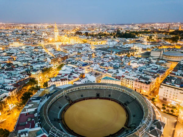 Bullring Real Maestranza Omgiven Vit Arkitektur Sevilla Andalusien Spanien — Stockfoto