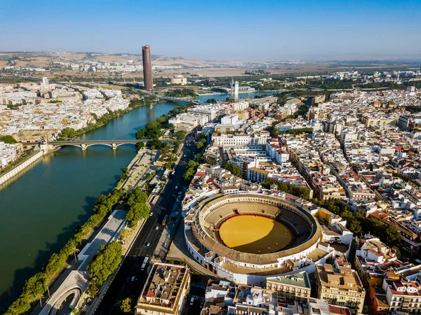 Bullling Real Maestranza Circuled White Architecture Sevilla Andalusia Spain — стокове фото