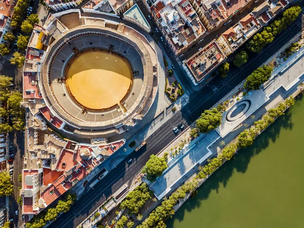 Bullring Van Real Maestranza Omringd Door Witte Architectuur Sevilla Andalusië — Stockfoto