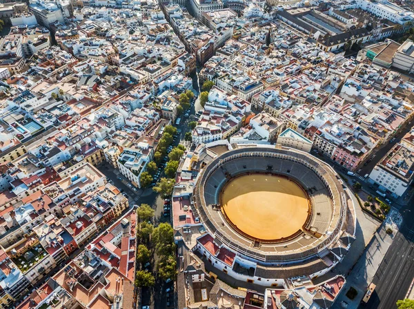 Bullring Real Maestranza Omgiven Vit Arkitektur Sevilla Andalusien Spanien — Stockfoto