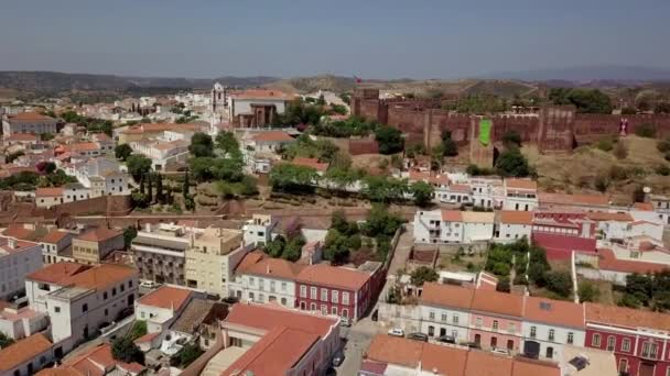 Vue Aérienne Des Silves Collinaires Avec Château Maure Algarve Portugal — Video