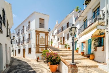 Malaga, Costa del Sol, Endülüs, İspanya 'nın dağlık bölgesinde bulunan Frigiliana adlı resim kasabası.