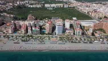 Almunecar, Costa del Sol, Endülüs, İspanya 'daki tatil beldeleri ve kıyı manzarası