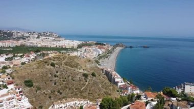 Almunecar, Costa del Sol, Endülüs, İspanya 'daki tatil beldeleri ve kıyı manzarası