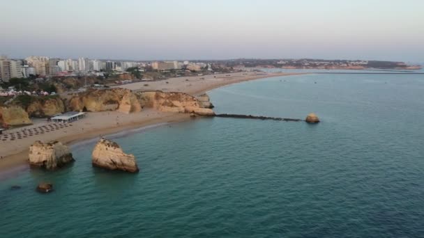 Vista Aérea Del Complejo Costa Portimao Atardecer Algarve Portugal — Vídeos de Stock