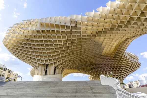 Setas Sevilla Tetto Legno Con Passerelle Sulla Cima Con Una — Foto Stock