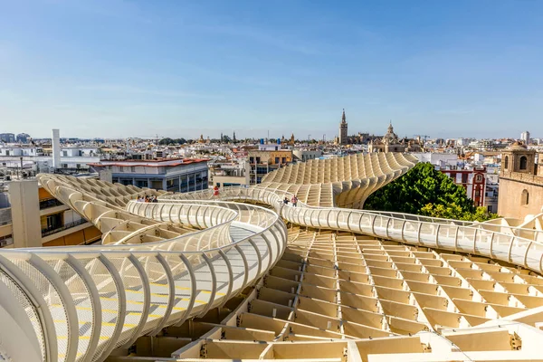 Tetto Legno Chiamato Setas Sevilla Splendida Vista Panoramica Della Città — Foto Stock