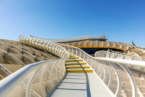 Architectural Detail Setas Sevilla Wooden Roof Walkways Top Amazing Panoramic — Stock Photo, Image