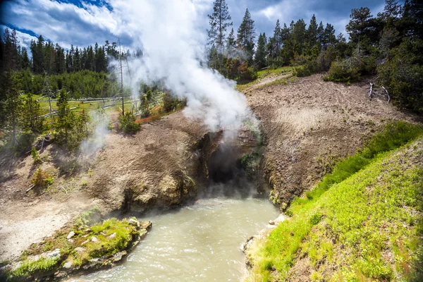 Dragon's Mouth, Mud Volcano Pool, Yellowstone National Park — Stock Photo, Image