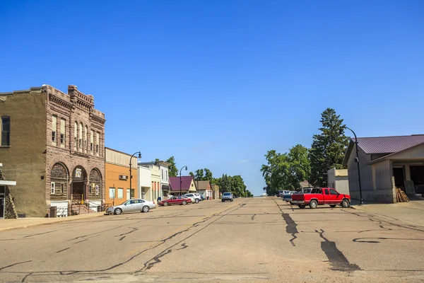 Estrada principal na cidade regular de estados centrais, Iowa . — Fotografia de Stock