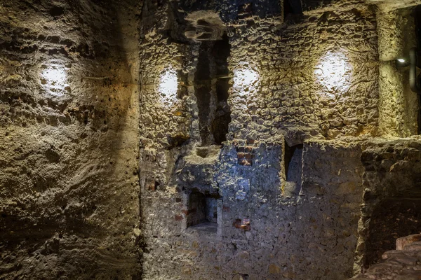 Ortaçağ Krakow bina aşağıda Krakow Main Market Square, Polonya