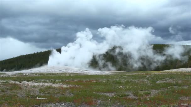 Eski sadık Şofben, Yellowstone Milli Parkı — Stok video