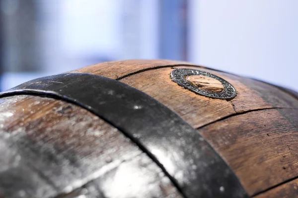 Close up of an old wooden barrel — Stock Photo, Image