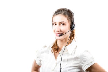 Destek telefonu operatörü kulaklık